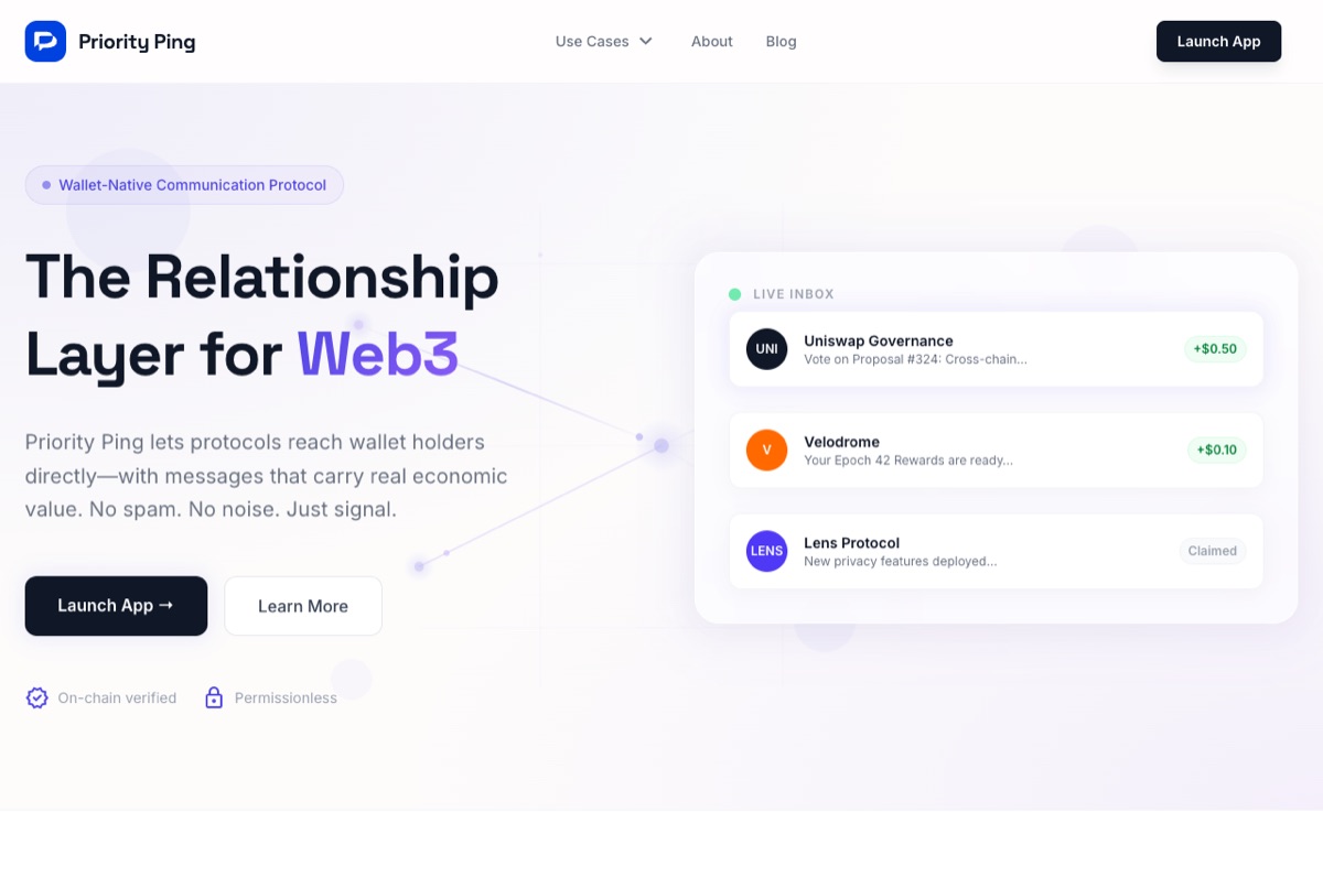 PriorityPing — relationship layer for Web3